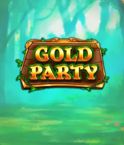 Enter the magical forest of Gold Party slot by Pragmatic Play, showcasing a beautifully designed wooden sign engraved with golden letters. The background features a misty green forest that adds a sense of mystery to the game's theme. Ideal for those who enjoy nature-themed slots, promising a captivating gaming experience. 